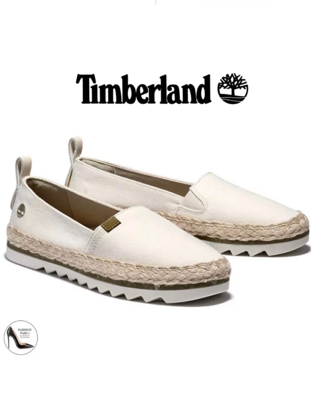 Timberland Barcelona Bay Espadrille Loafers Beige Canvas Slip On Sneakers 8.5